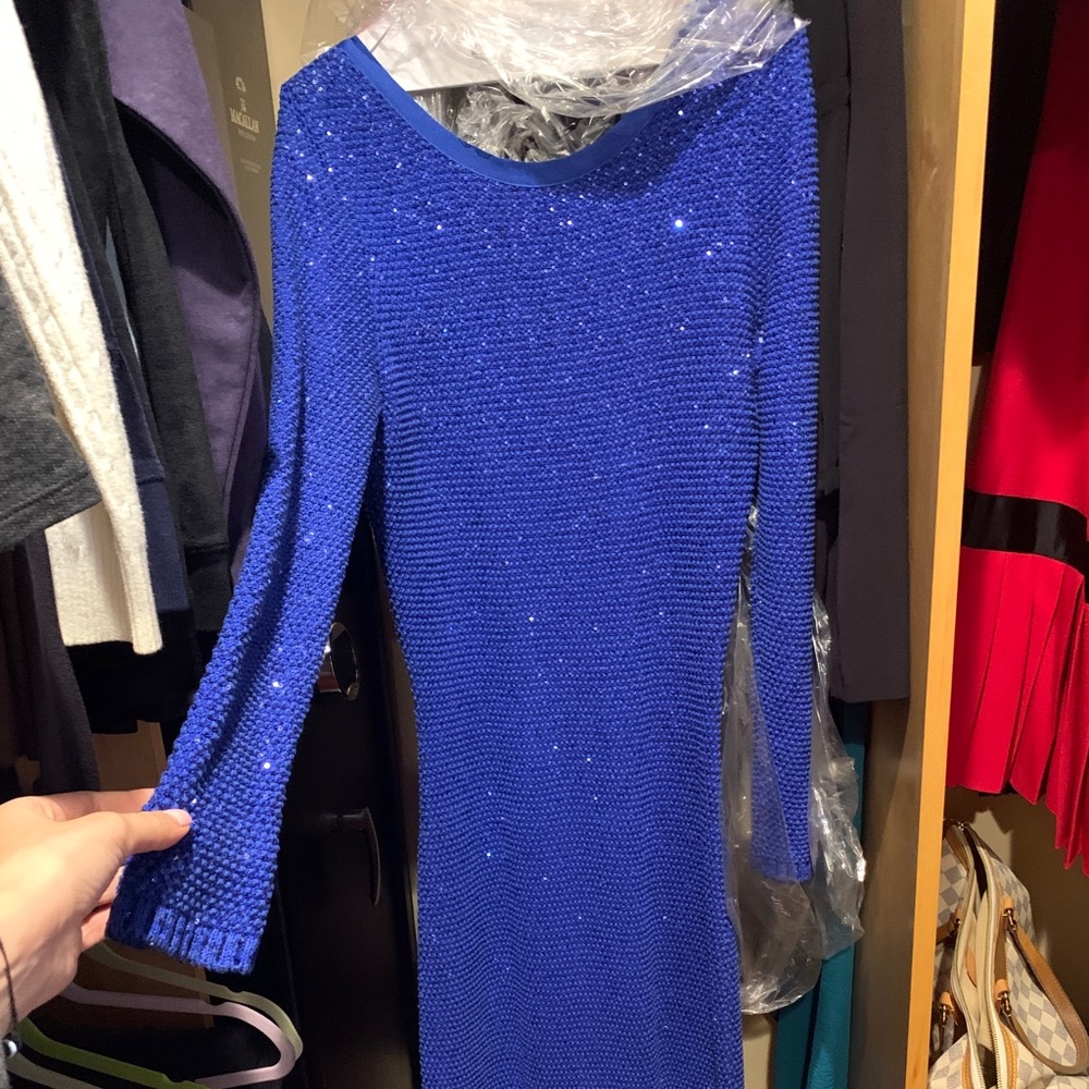 Classy and Elegant Blue Sequin Dress